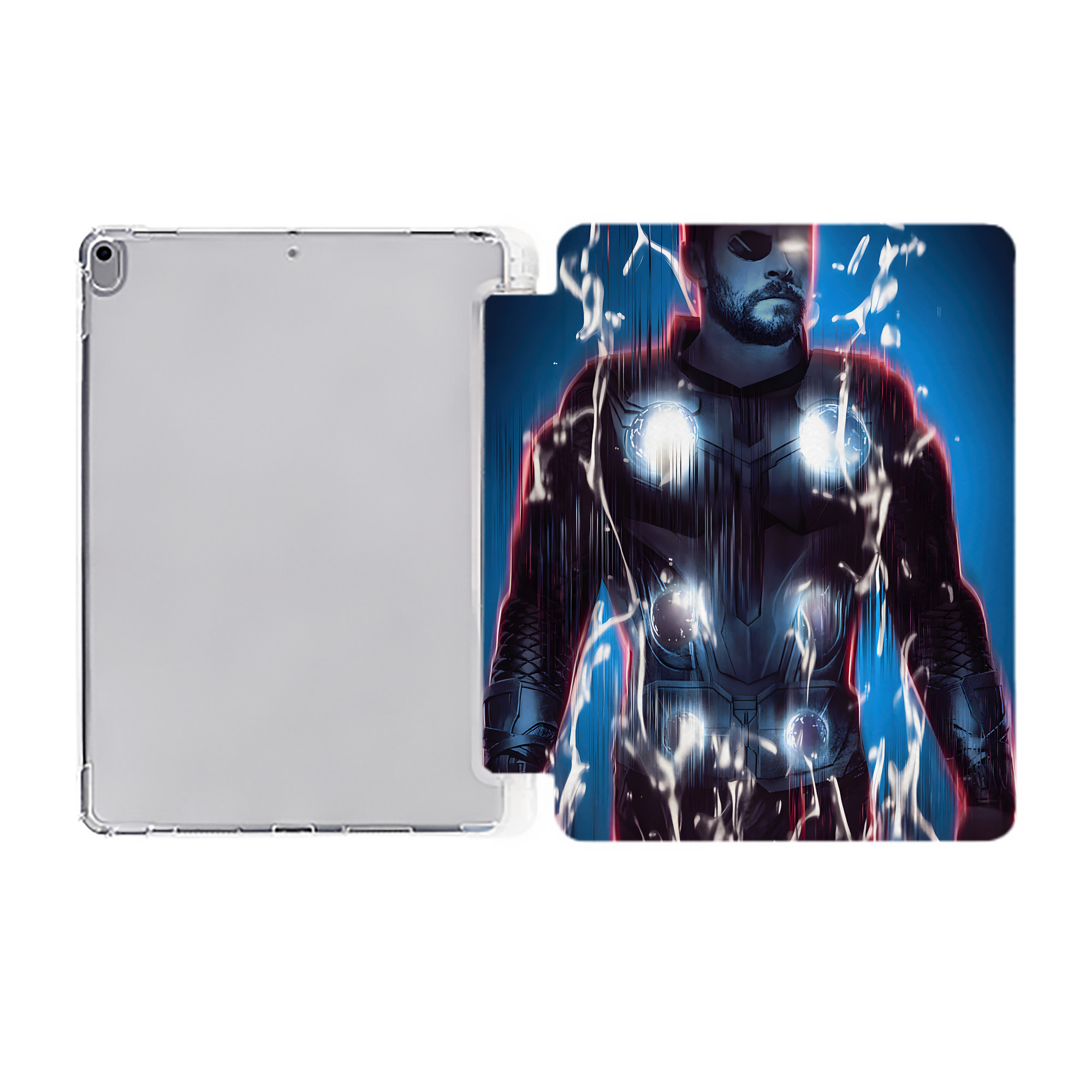 （画像用） アベンジャーズ The Avengers IPad ケース ペン収納付き 三つ折りスタンド PUレザー×シリコン 対応機種9.5/10.5/10.9インチ